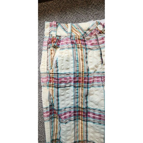 Free‎ People Marlowe Yarn Dye Slouchy Plaid Tan Trousers Pants Womans Sz 2 NEW - Picture 5 of 10